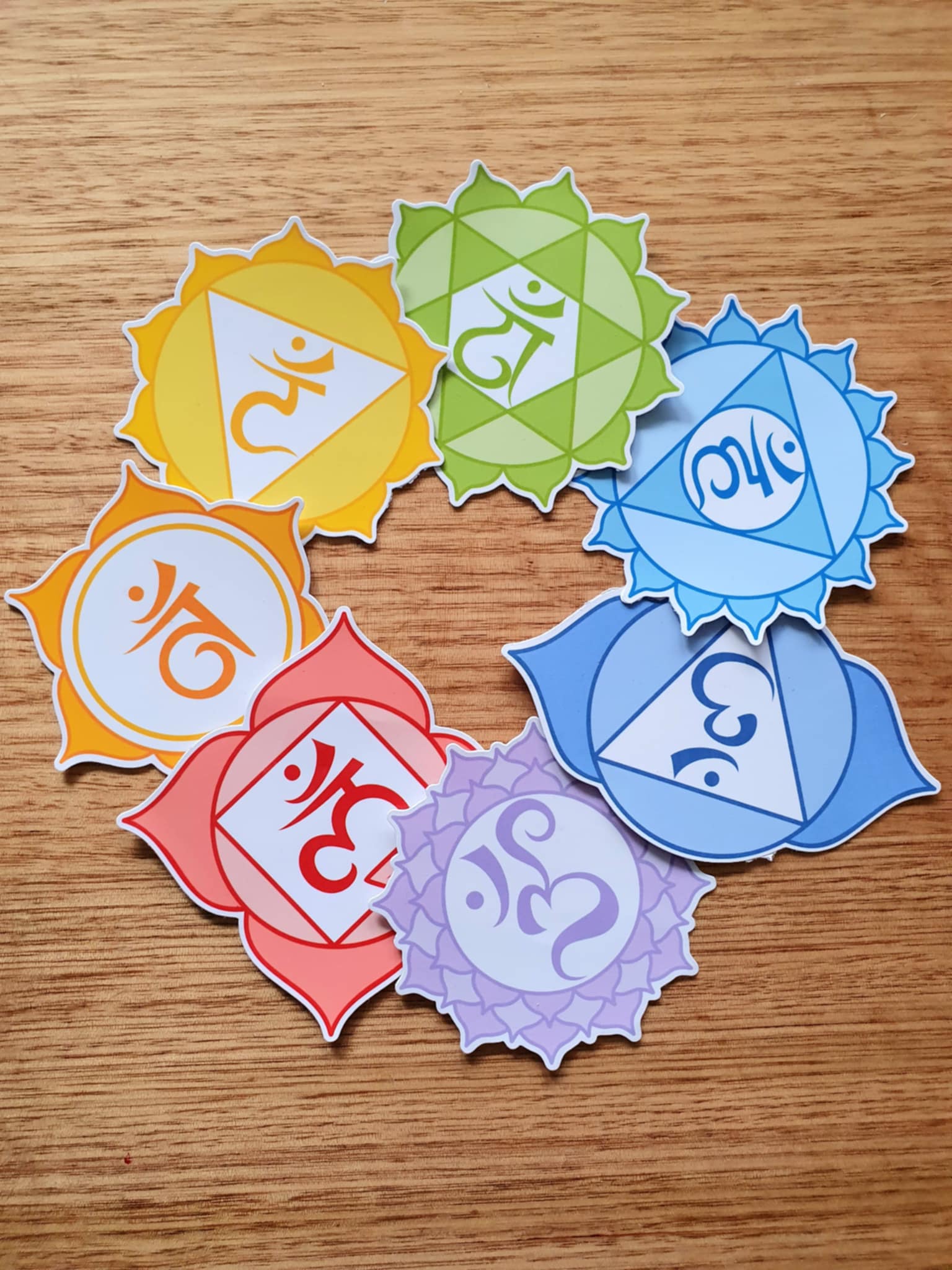 7 Chakra sticker set - White