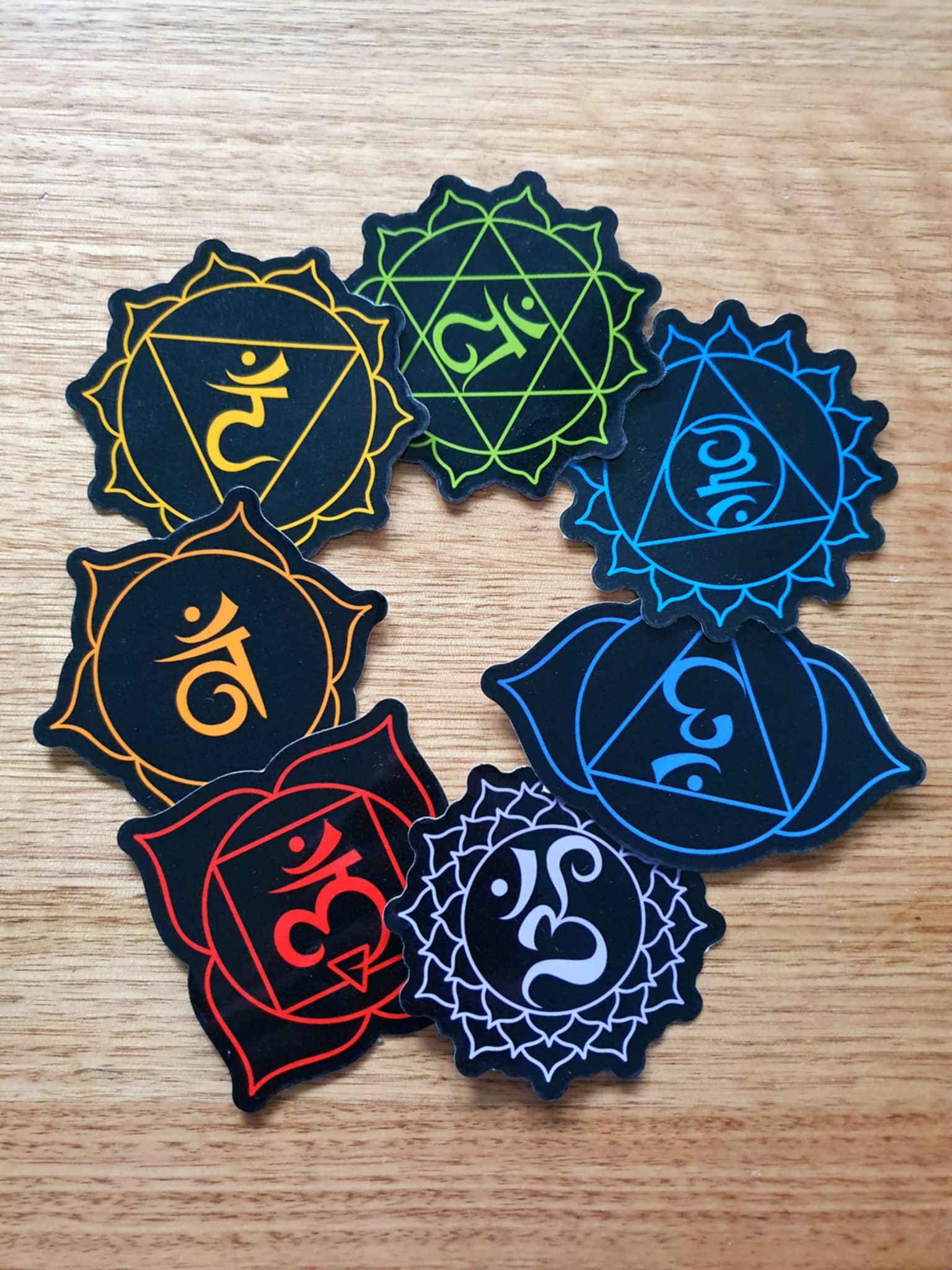 7 Chakra sticker set - Black