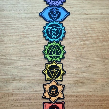 7 Chakra sticker set - Colour/Black