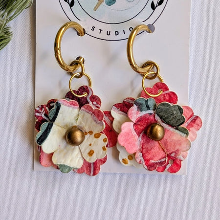 Paper Flower Earrings – Festive Florals