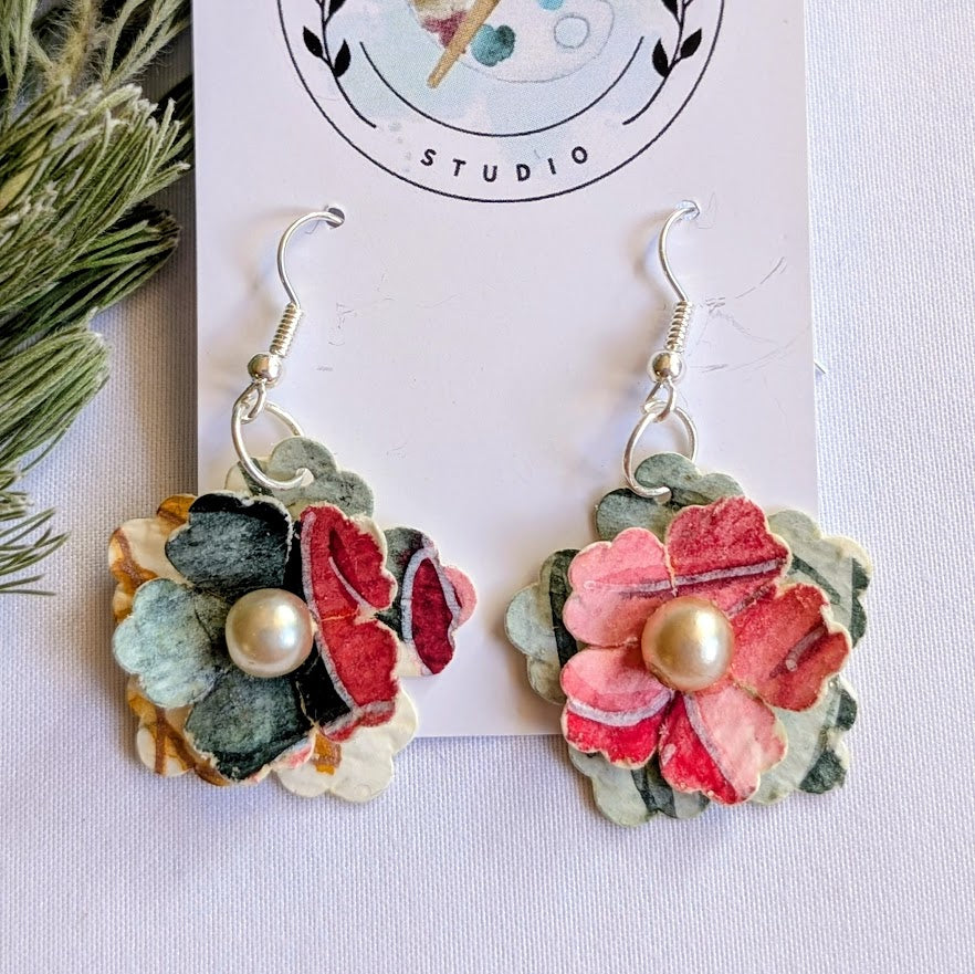 Paper Flower Earrings – Festive Florals