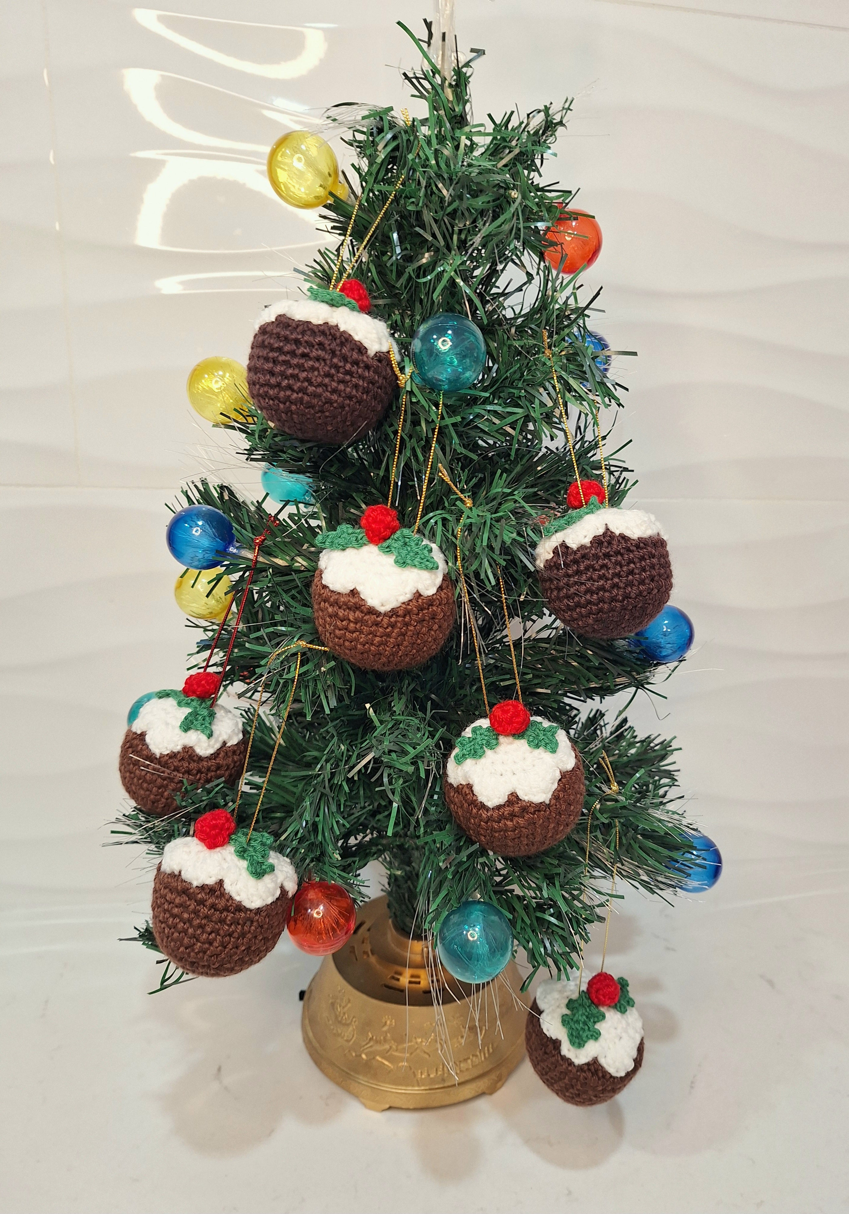 Crocheted Christmas Pudding Tree Decoration