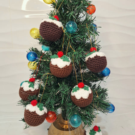 Crocheted Christmas Pudding Tree Decoration