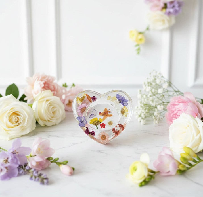 EVER AFTER BLOOMS - Custom Resin Keepsakes - HEART TRINKET TRAY - MADE TO ORDER