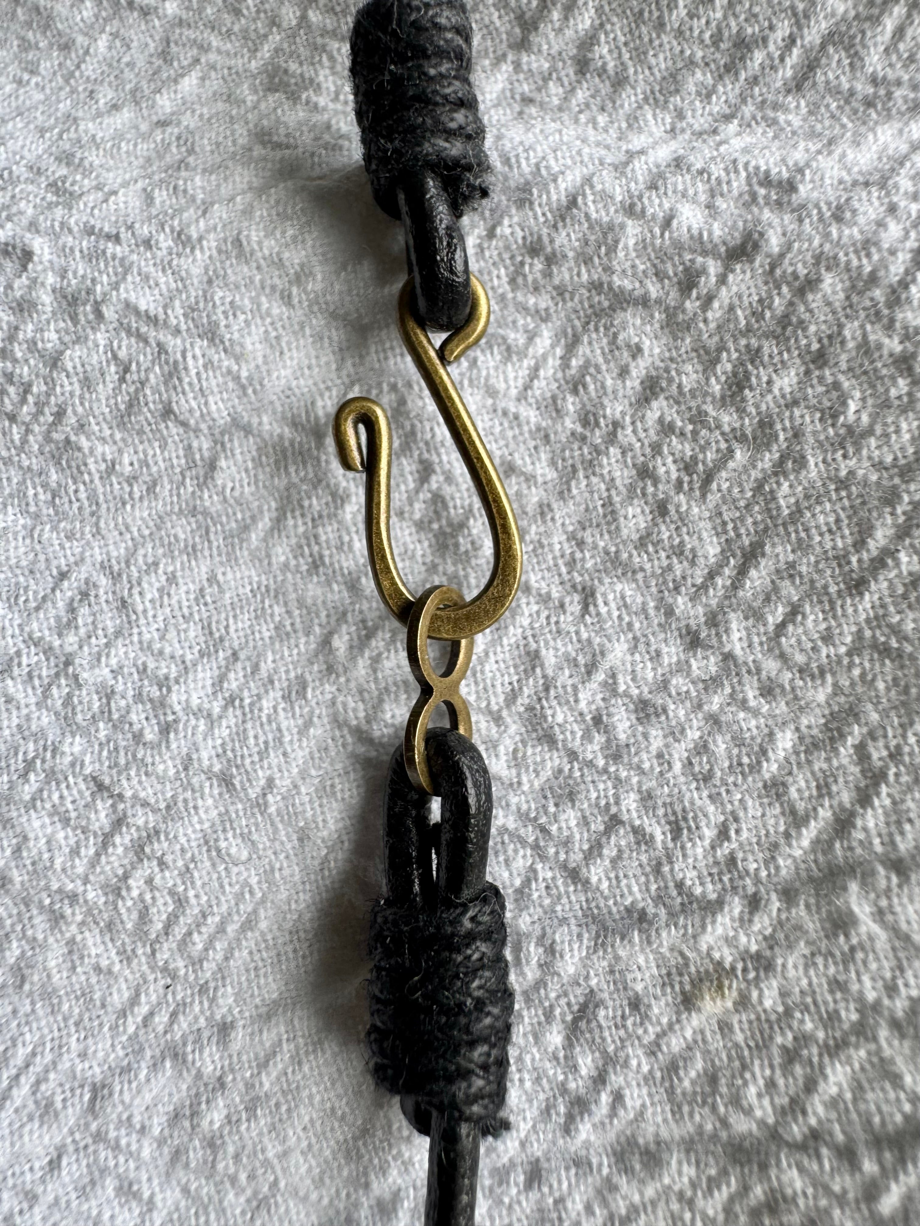 Handmade Clay bead necklace | Unique Necklace on Leather Cord Multicolor