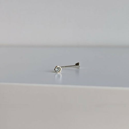 handmade hex studs × grey spinels