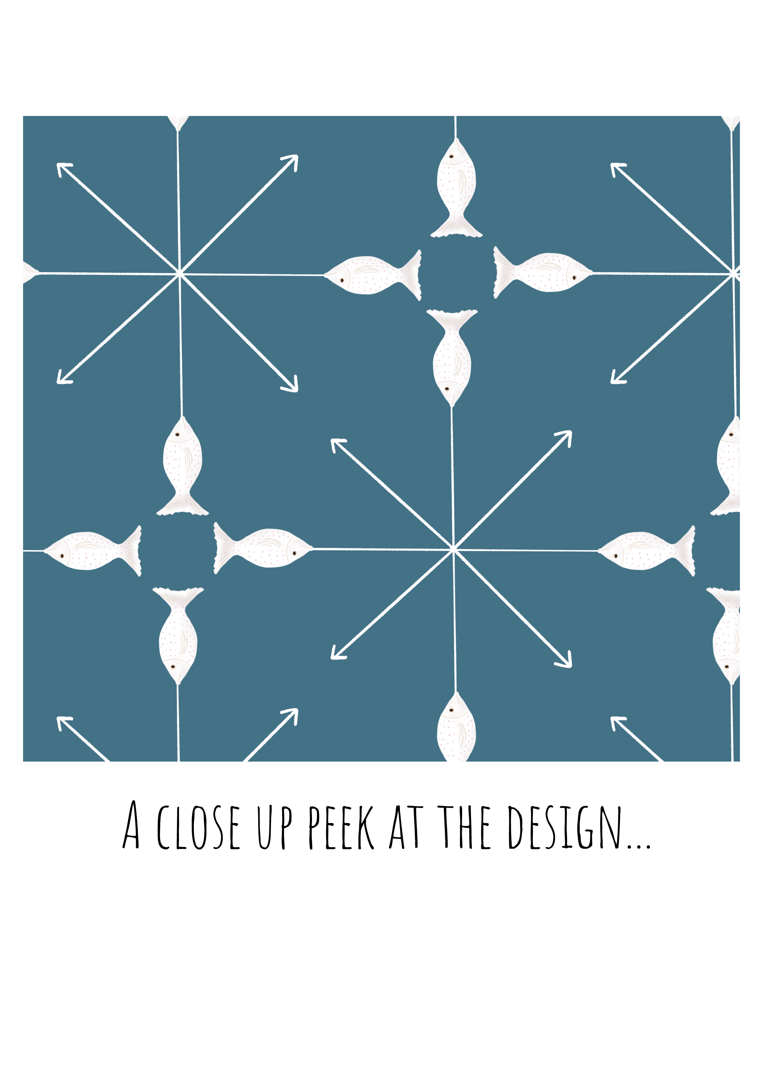 Cotton Linen Tea Towel-Compass Fish - Australian shipping included