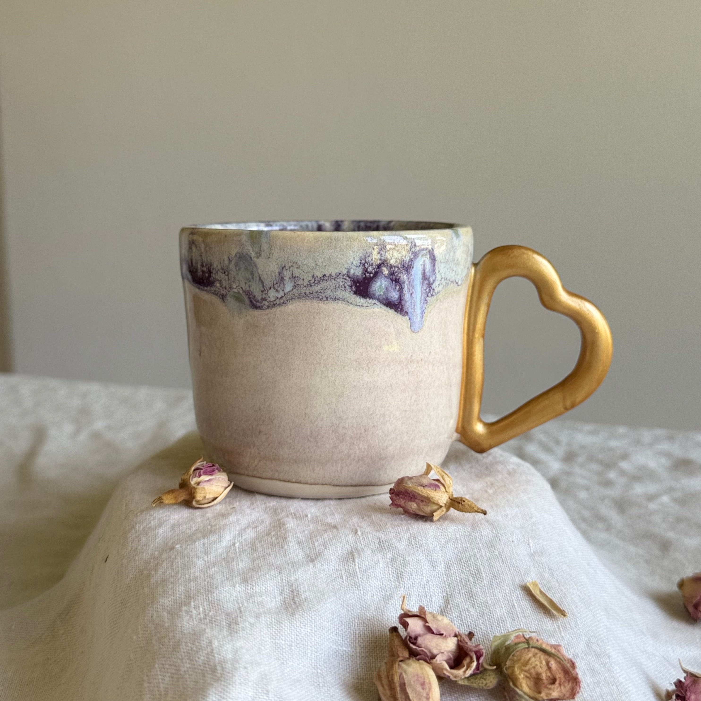 Mi Amore Mug | Spiced Plum | Seafoam | Wheel Thrown Pottery