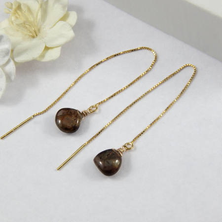 Andalucite Gold Threader Earrings