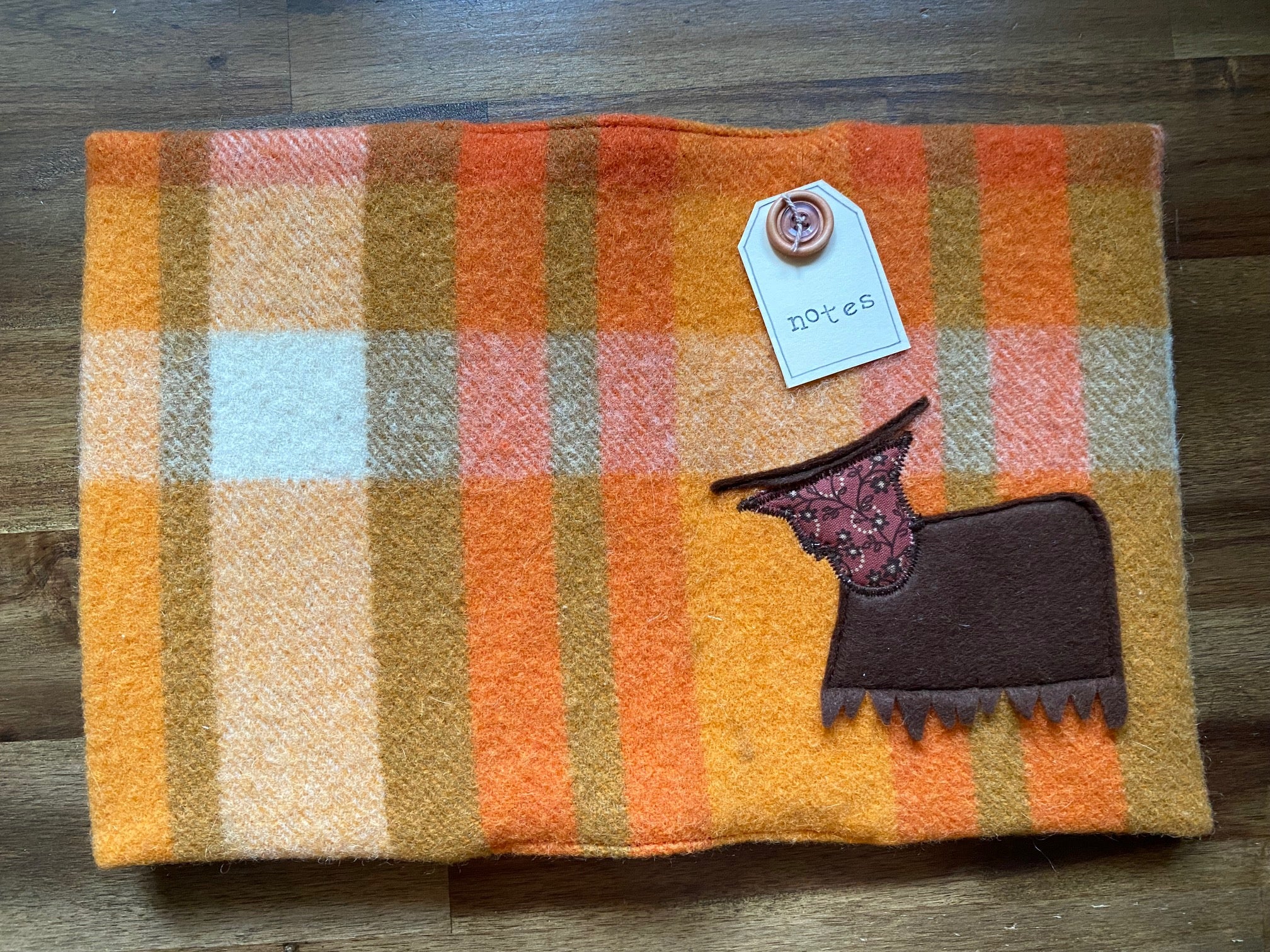 A5 Upcycled Notebook Highland Cow - Orange