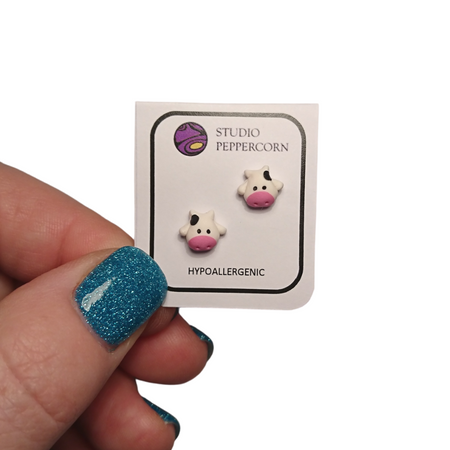 Cow stud earrings
