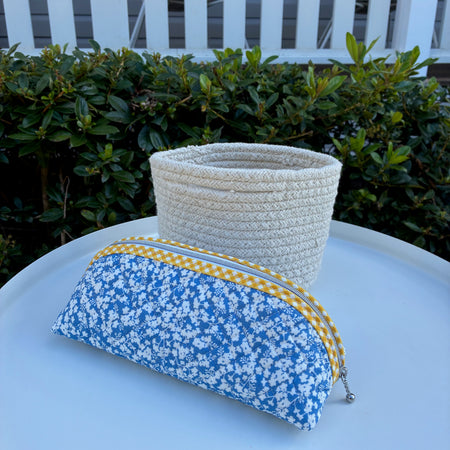 Quilted Trixie Zip Pouch – Ferguson Blue (Liberty of London)