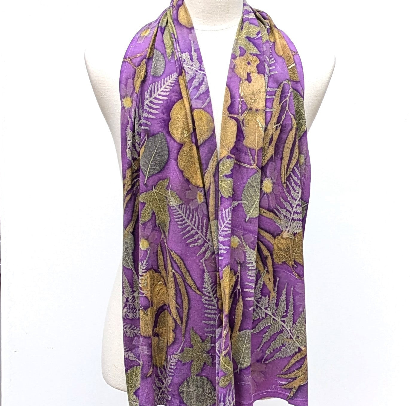 Silk scarf-botanical contact print