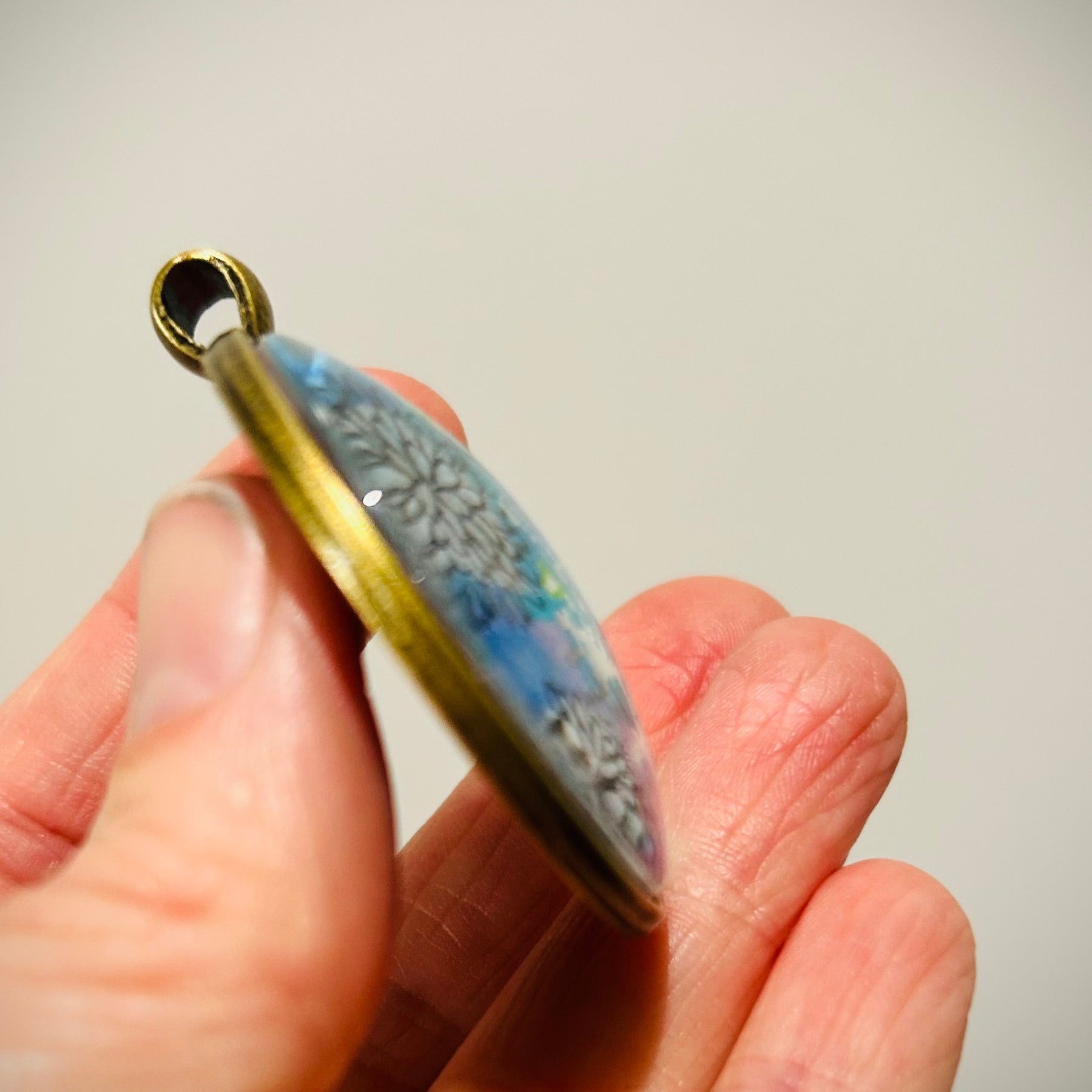 Hand-painted necklace : Moonlit Flowers