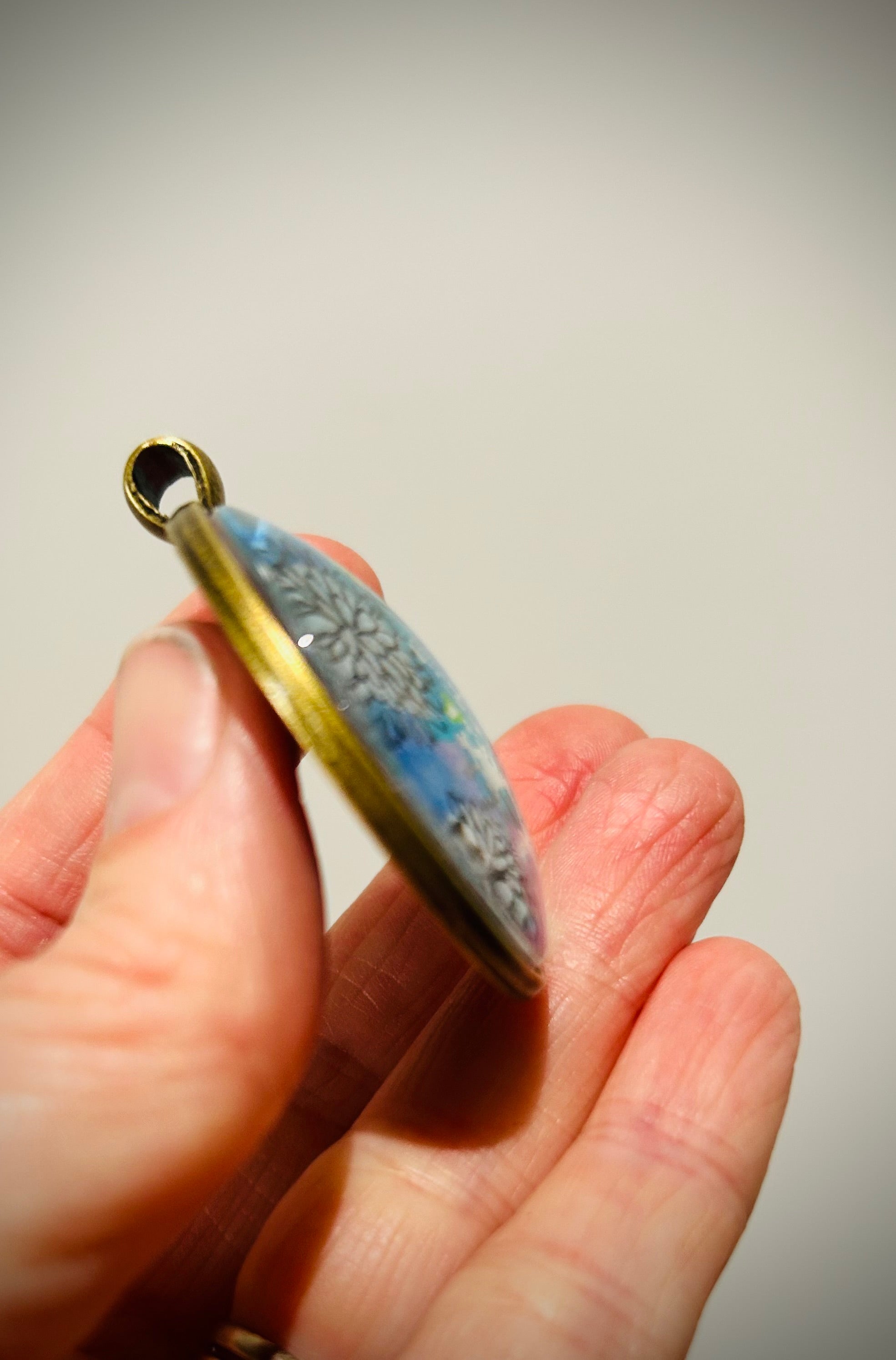 Hand-painted necklace : Moonlit Flowers