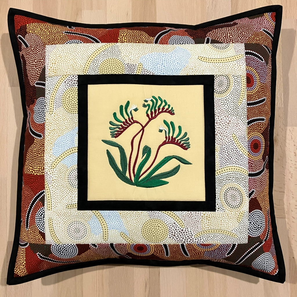 handmade Australian native quilted - kangaroo paw