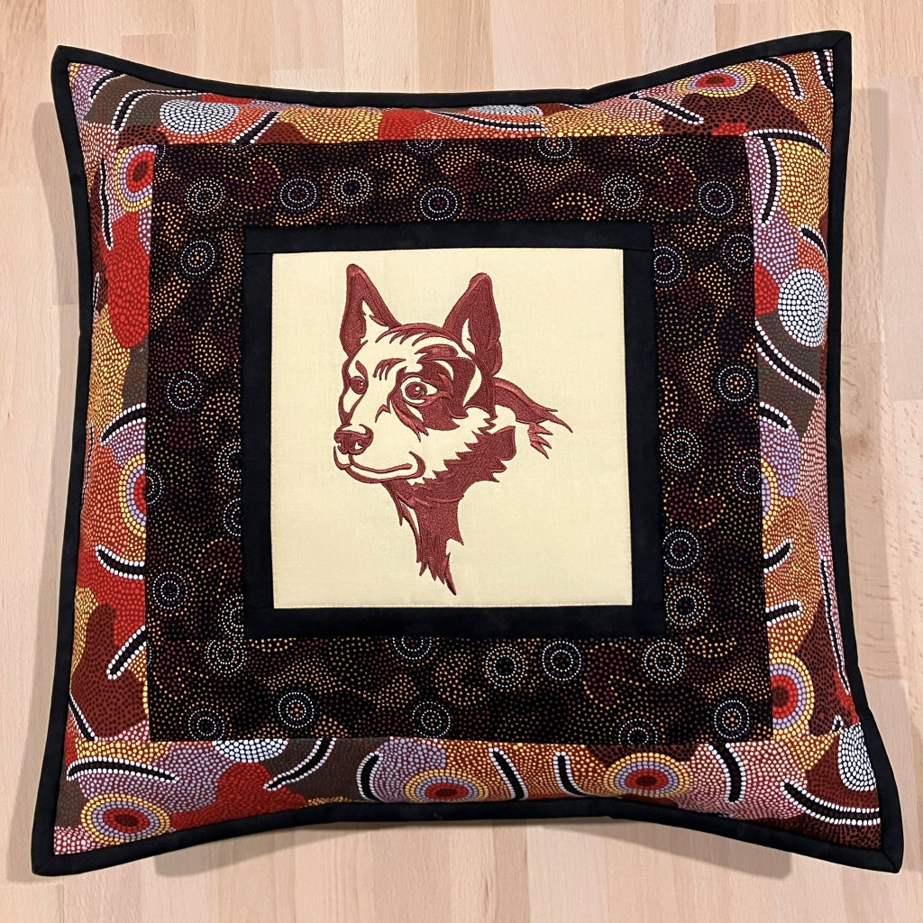 handmade Australian native quilted - red dog