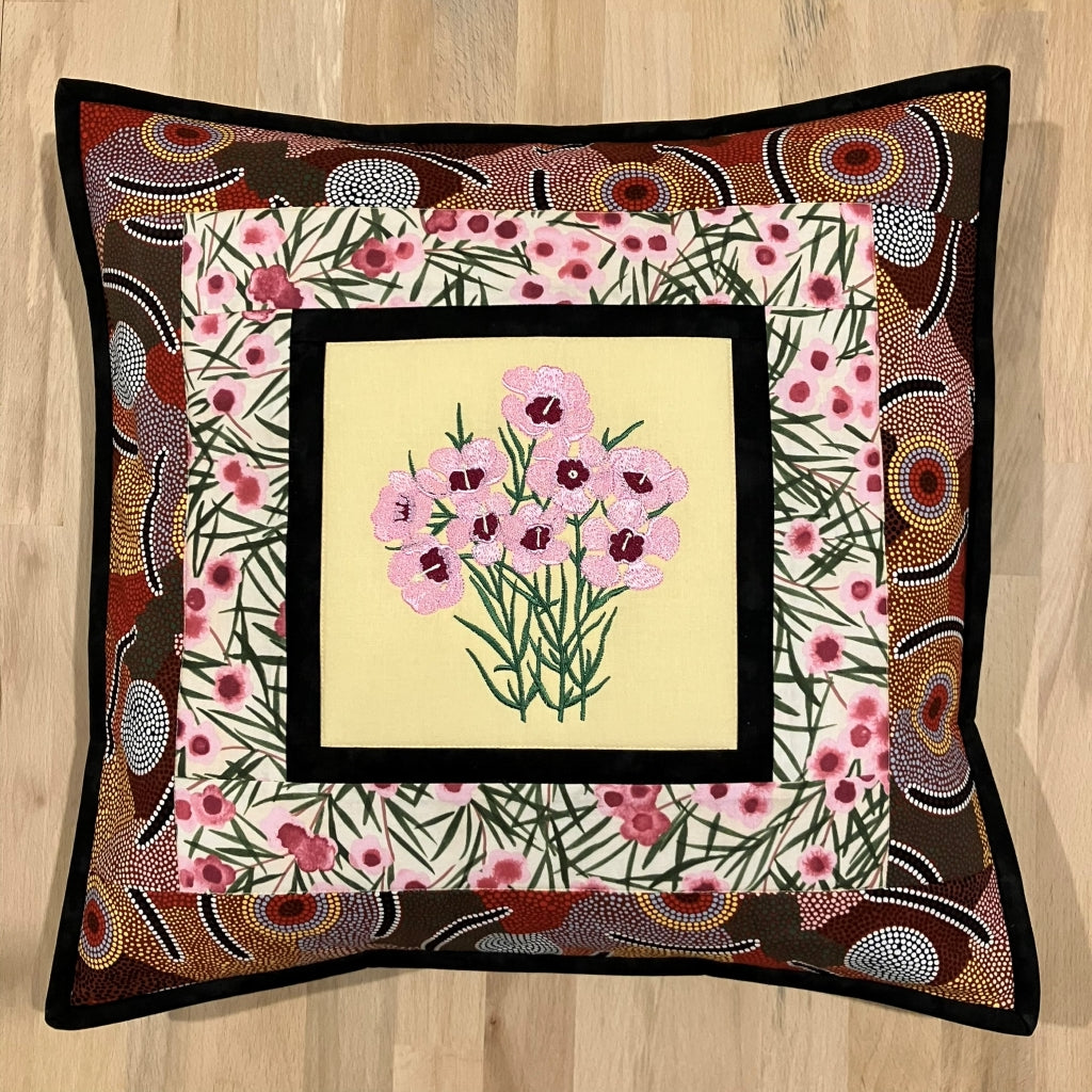 handmade Australian native quilted - geraldton wax (pink)