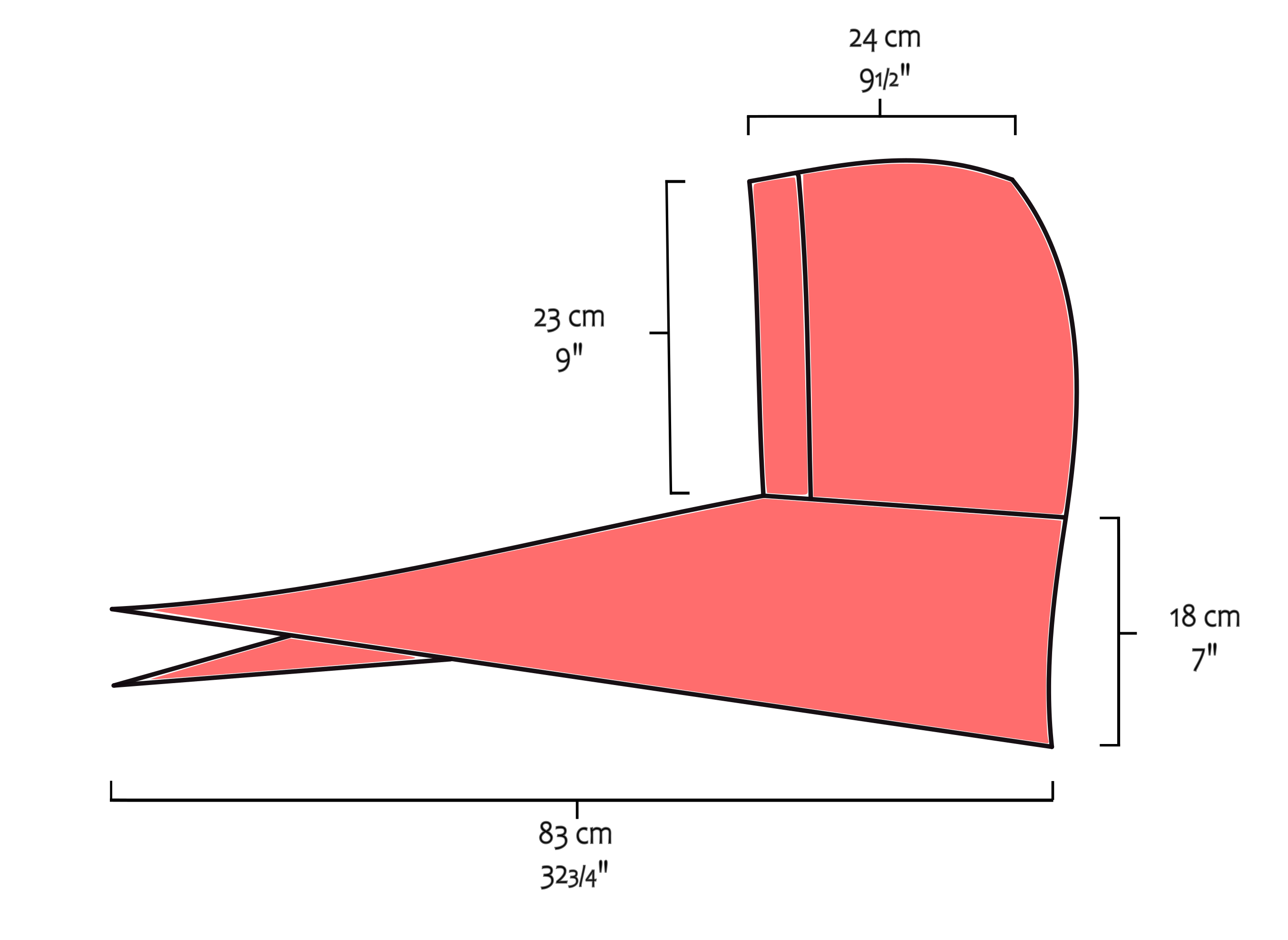 Hand knit Hood Scarf for Adult (M) -Red Hat Balaclava