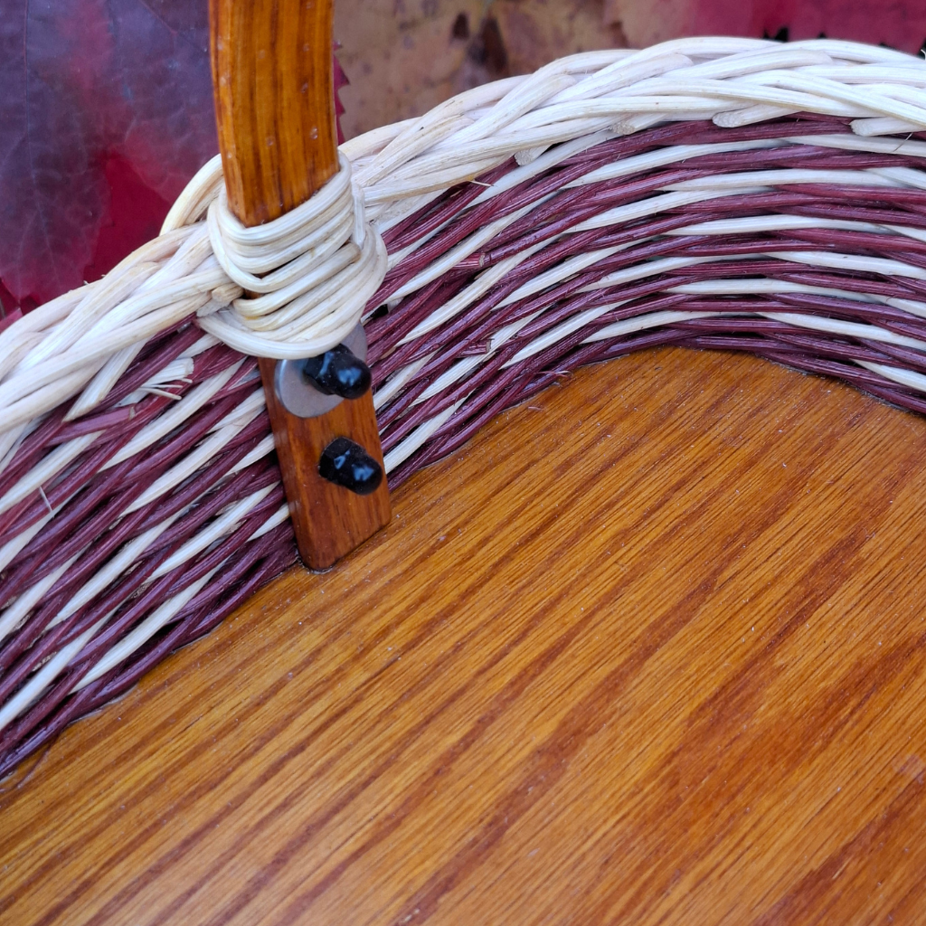 Small rectangular brown and natural basket.