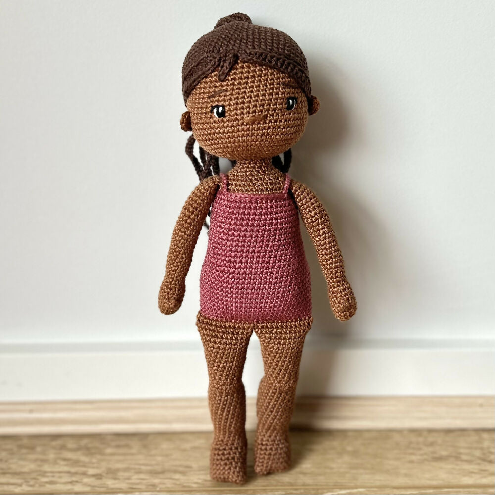 Crochet | Doll | Art Doll | Doll Dress | Brown Doll