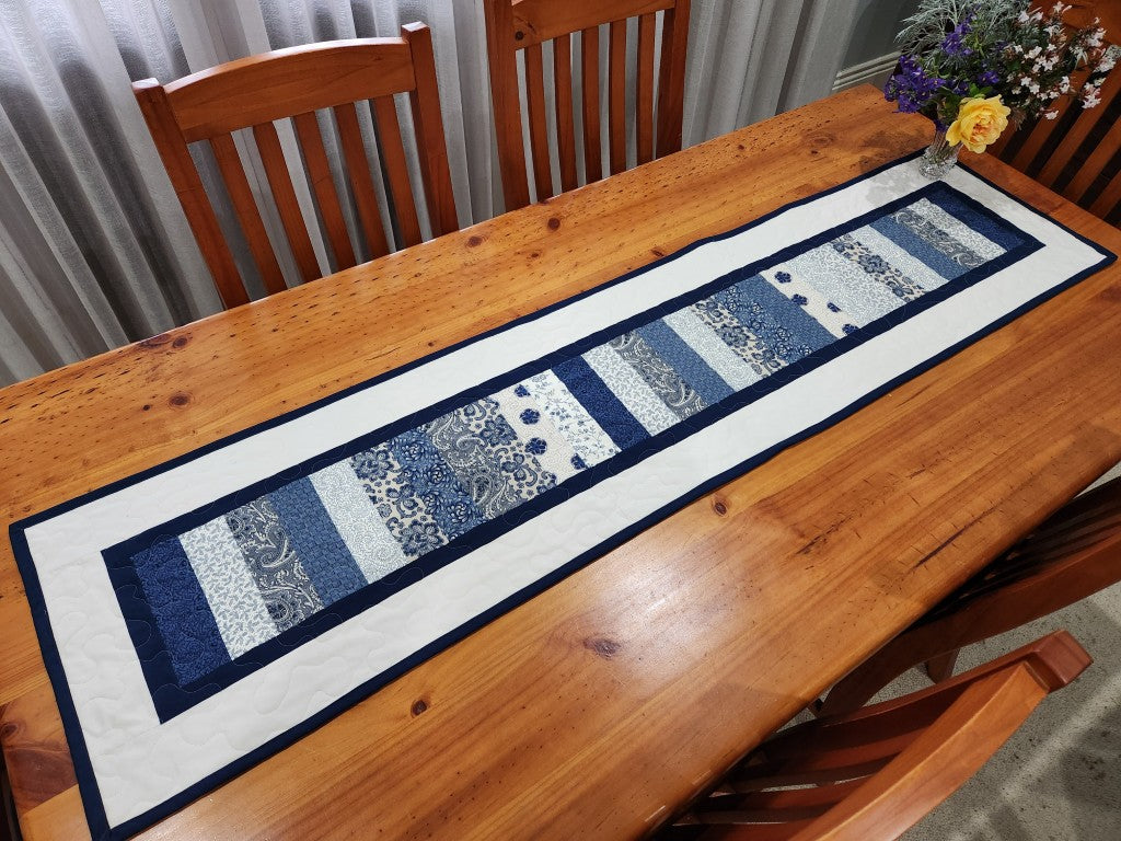 Blue Quilted Table Runner