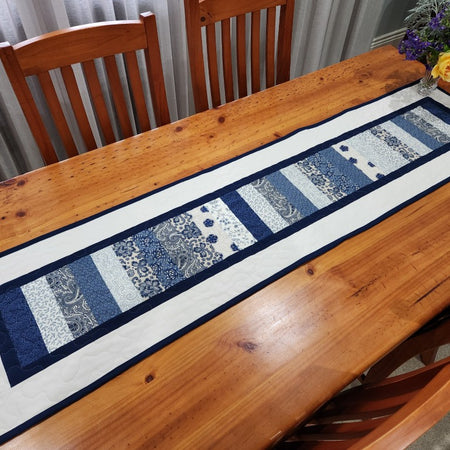 Blue Quilted Table Runner