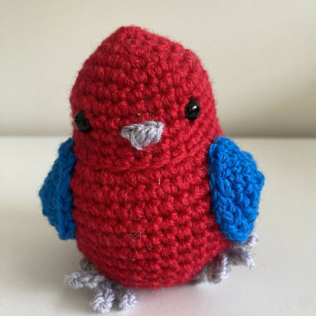 Small & Large Crimson Rosella - crocheted toy