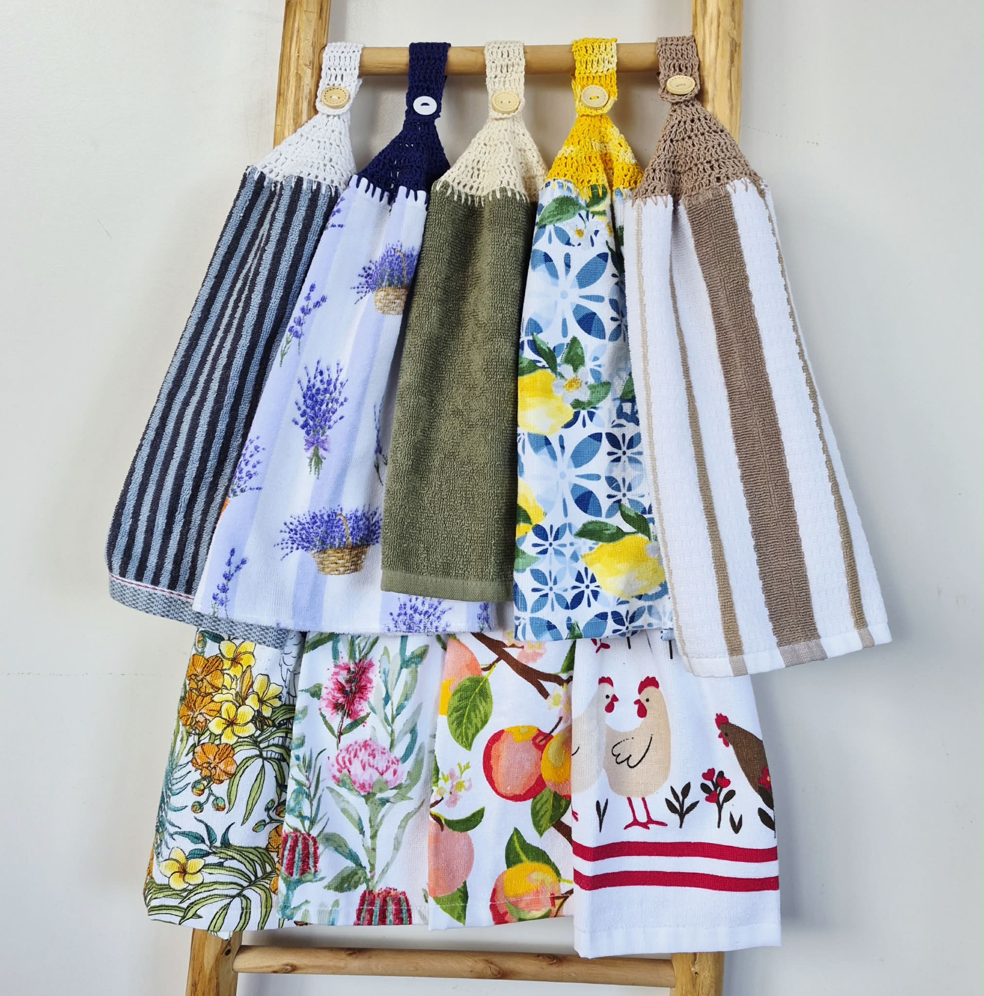 Kitchen Hand Towel | Hanging | Cotton | SINGLE LAYER | 9 Styles - 1-9