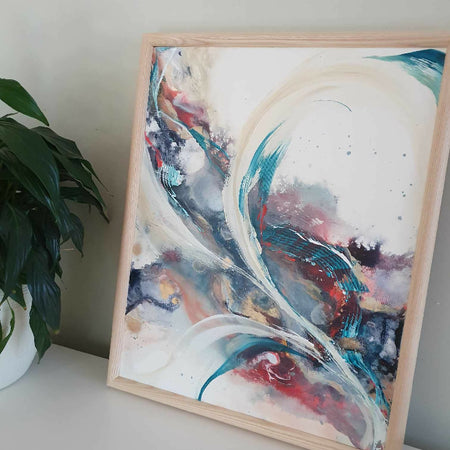 Calm in the Storm II | Original abstract mixed media wall art | 40x50cm | Framed