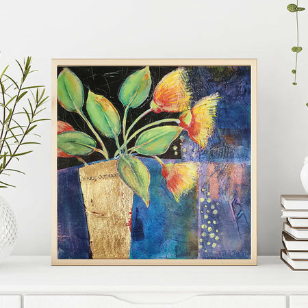 Modern Still Life Painting -Free Shipping - Gum Blossoms