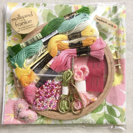 Slow Stitching Kit - Summer Flowers - One Of A Kind