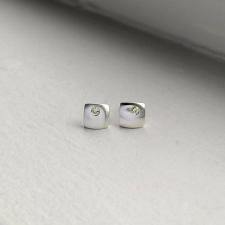 yellow australian sapphires × domed square studs