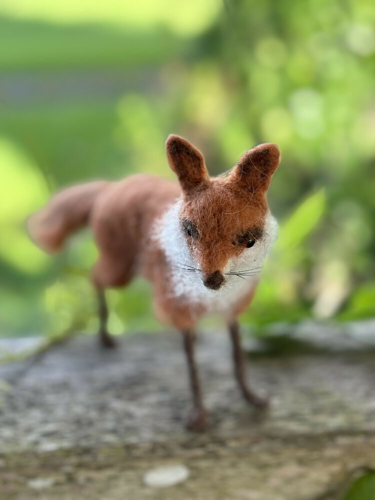 Art doll animal needle felt fox