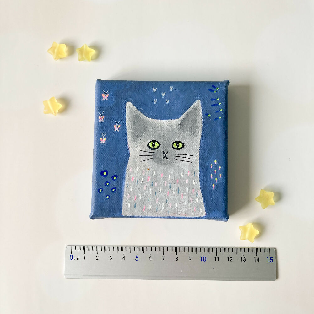 Mini Art Canvas featuring cute cat