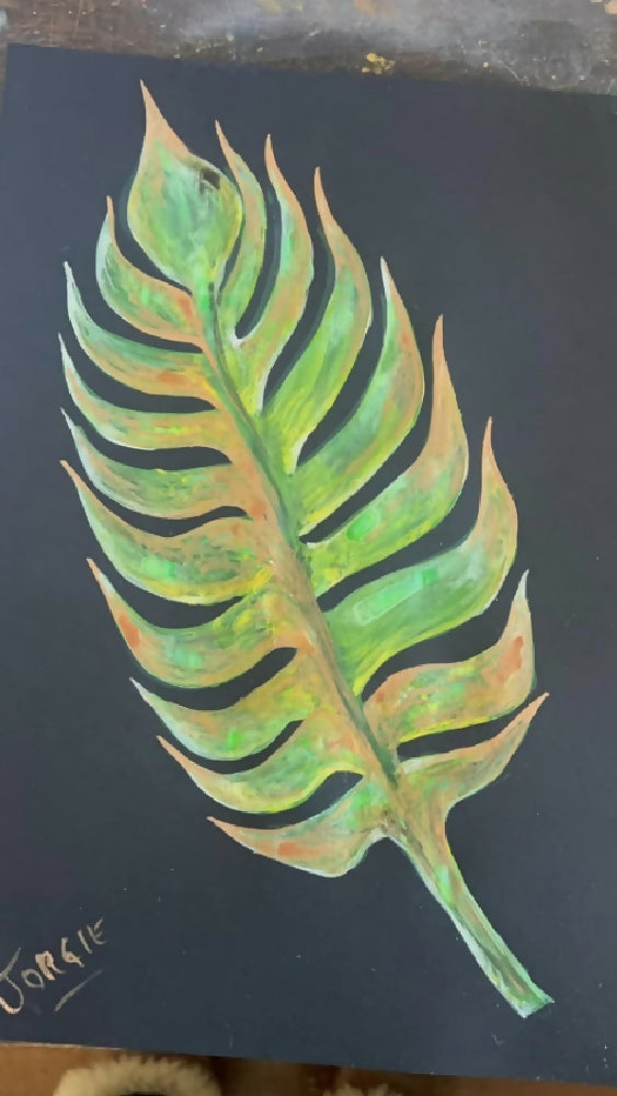 watercolor botanical palm leaf