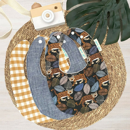 3 Dribble Bibs - Jungle Cats - Baby Bibs