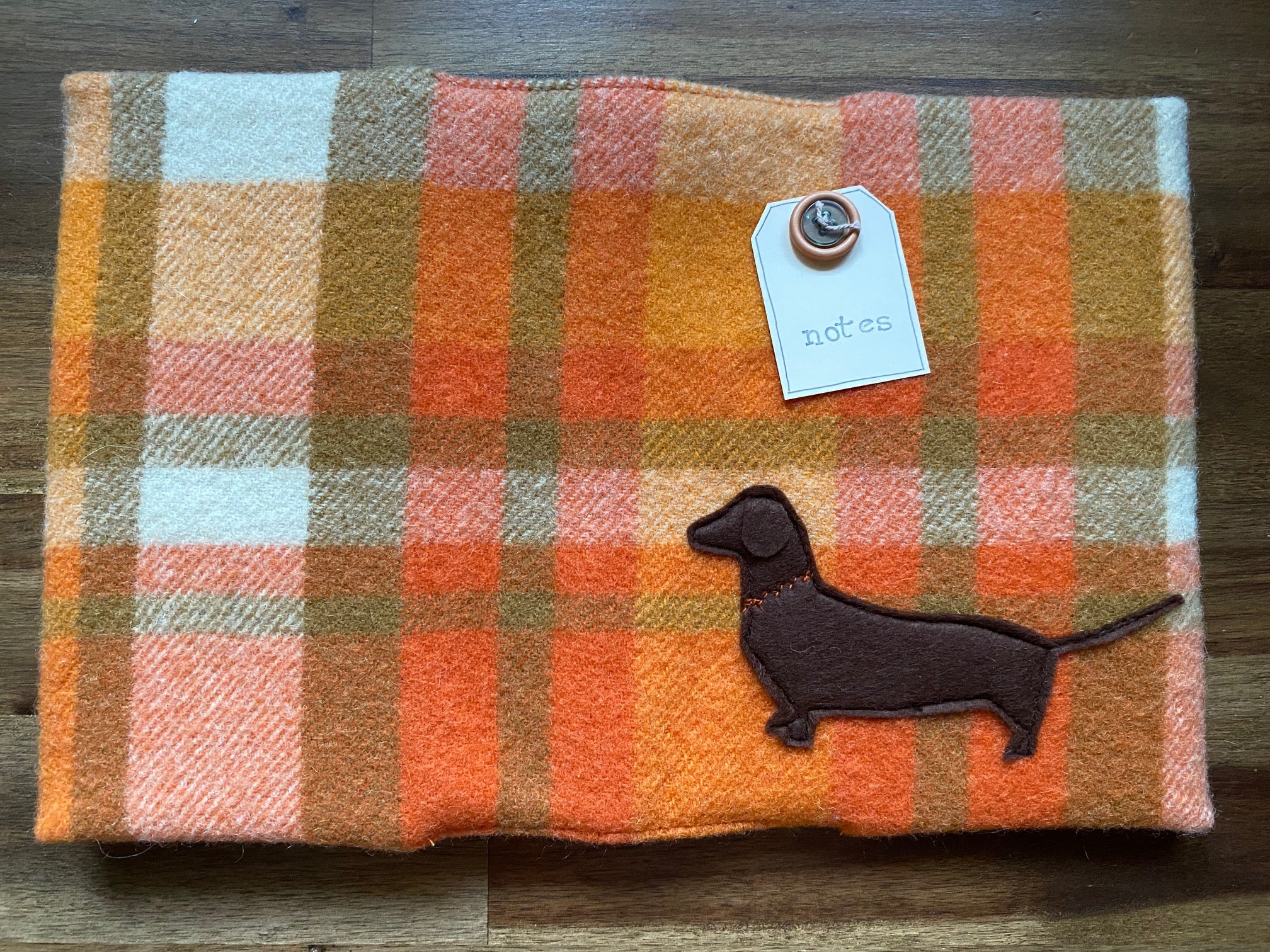 A5 Upcycled Notebook Dachshund - Orange