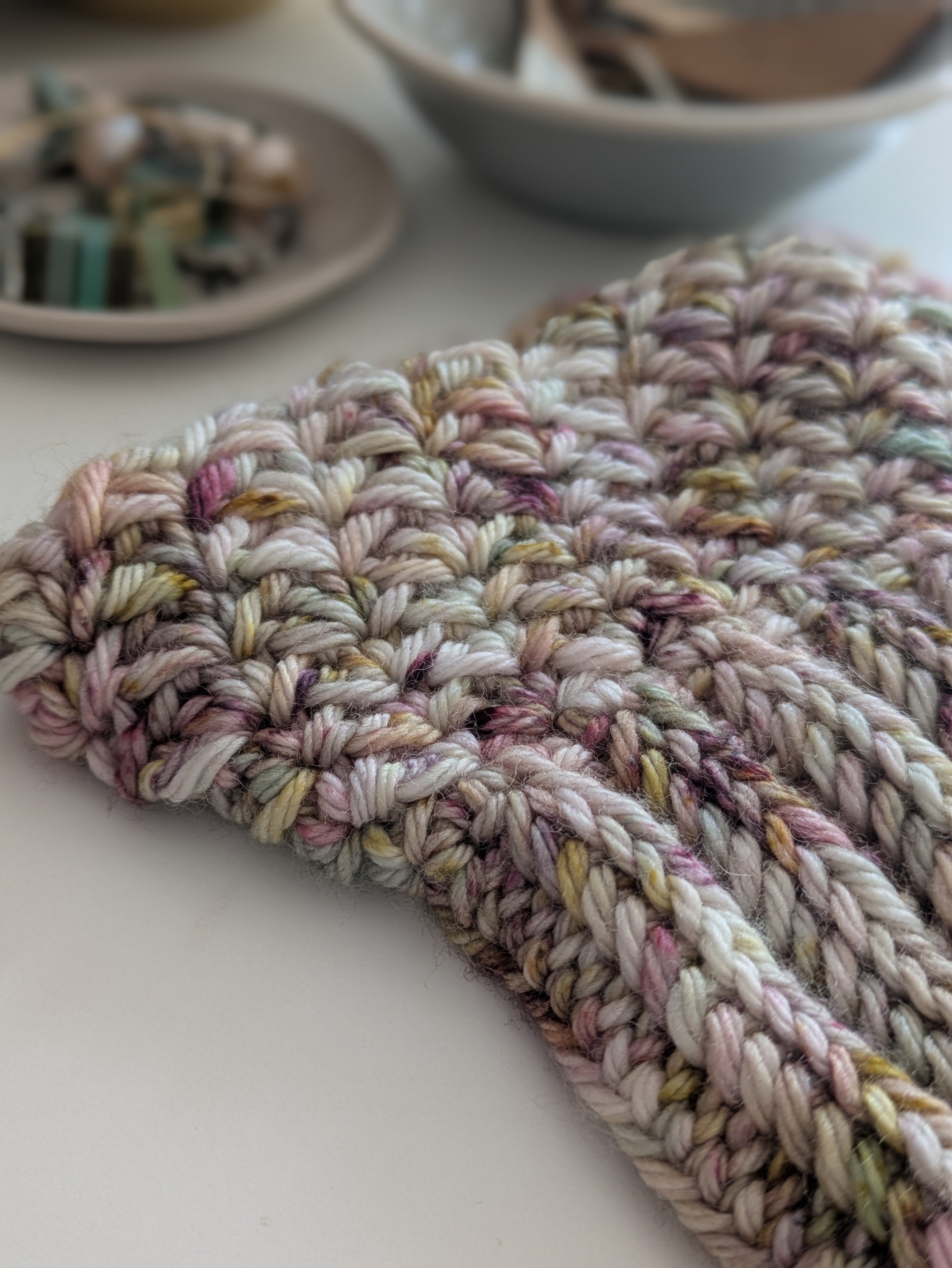Ruffly Wrist Warmers Crochet Handwarmers Fingerless Gloves