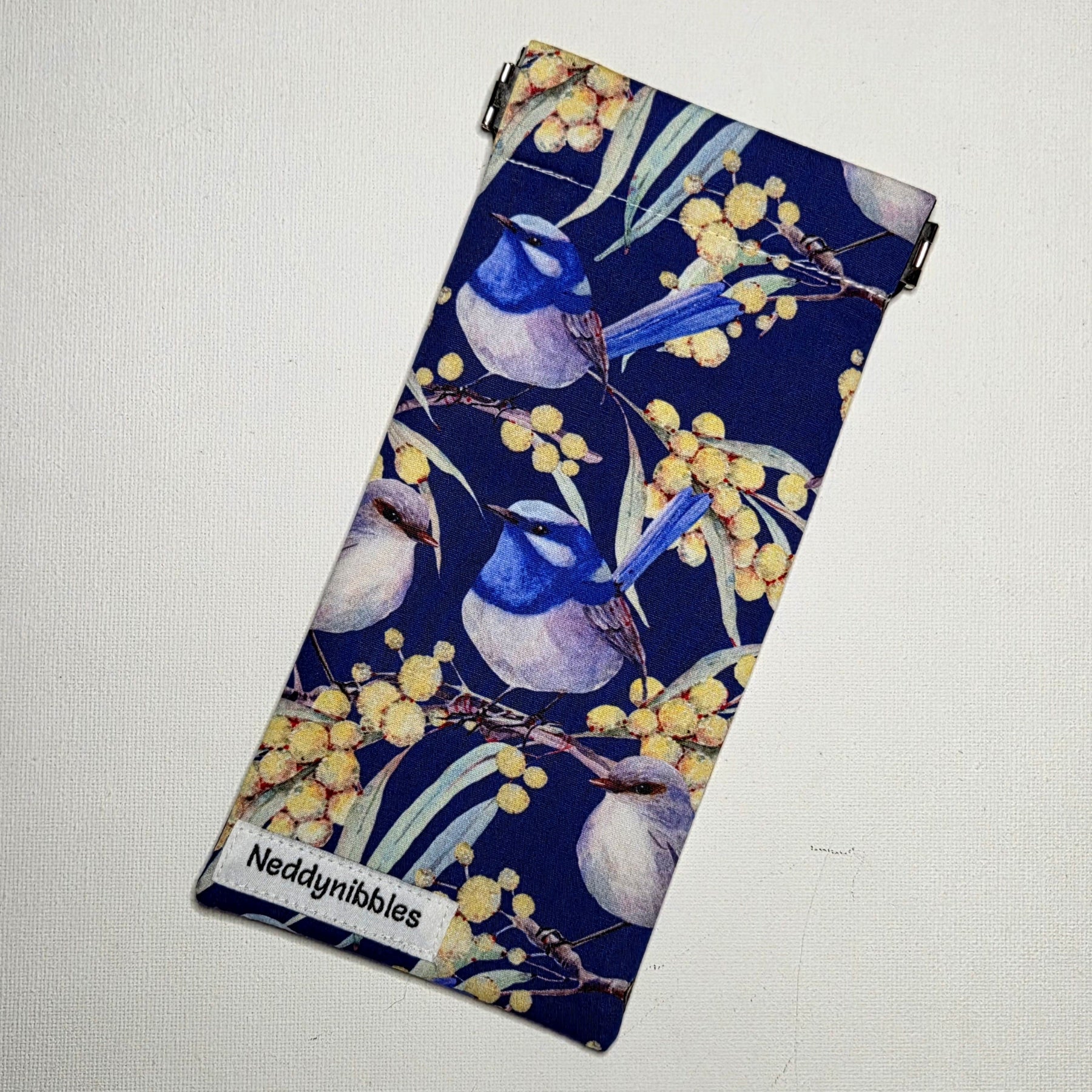 Sunglasses Pouch in Blue Wren Fabric