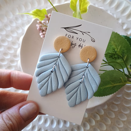 Farrah dangles polymer clay earrings- baby blue