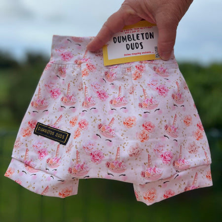 Unicorns (small print) | Sizes 000, 00, 0 | Handmade Baby Pants by Dumbleton Duds | FREE Postage Orders $50+
