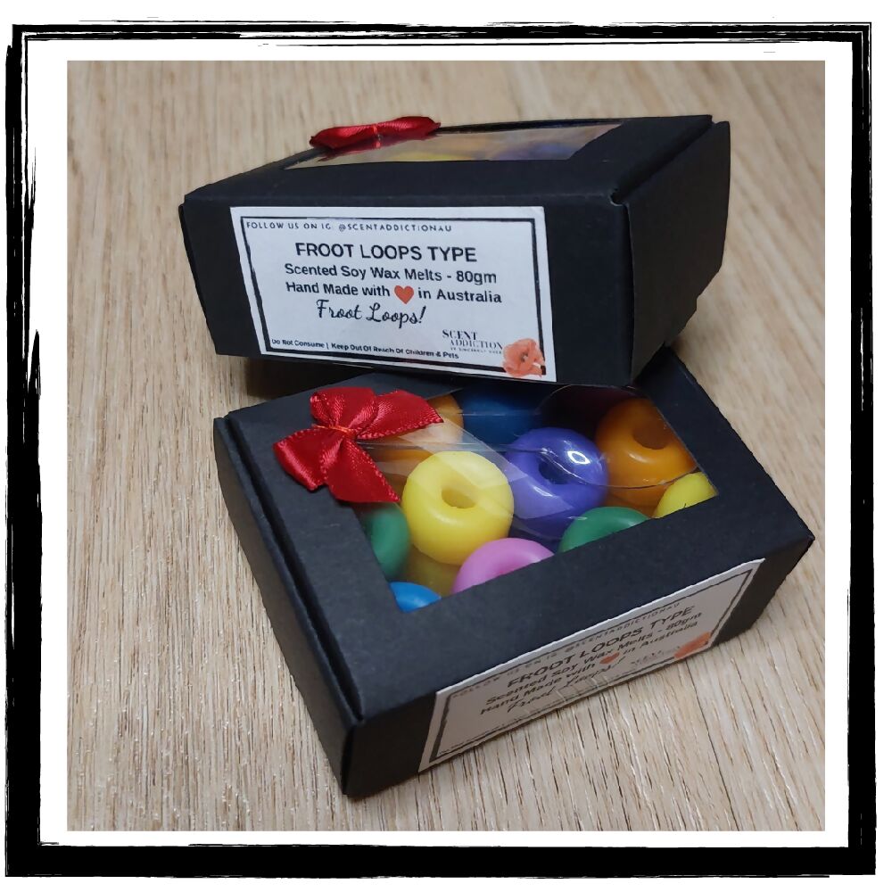 Scented Soy Wax Melts - Froot Loops in a Box with a Spoon