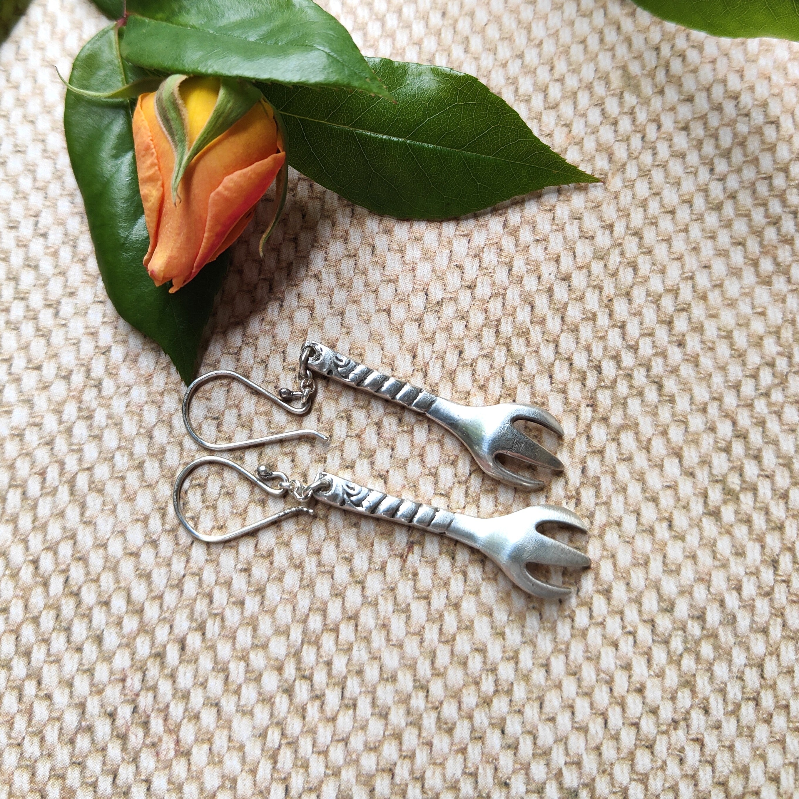 Sterling Silver Sugar Tong Earrings – Vintage Charm Reimagined