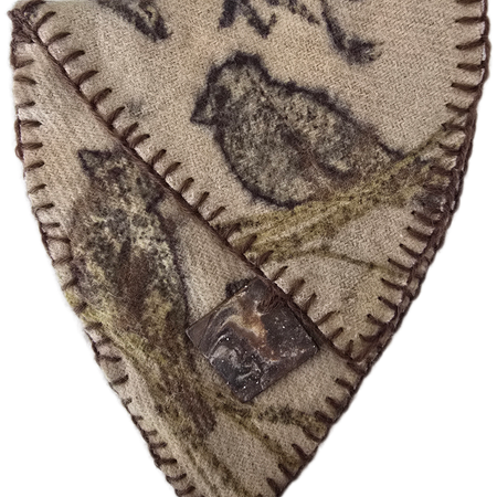 Eco Printed Wool Pouch Wallet