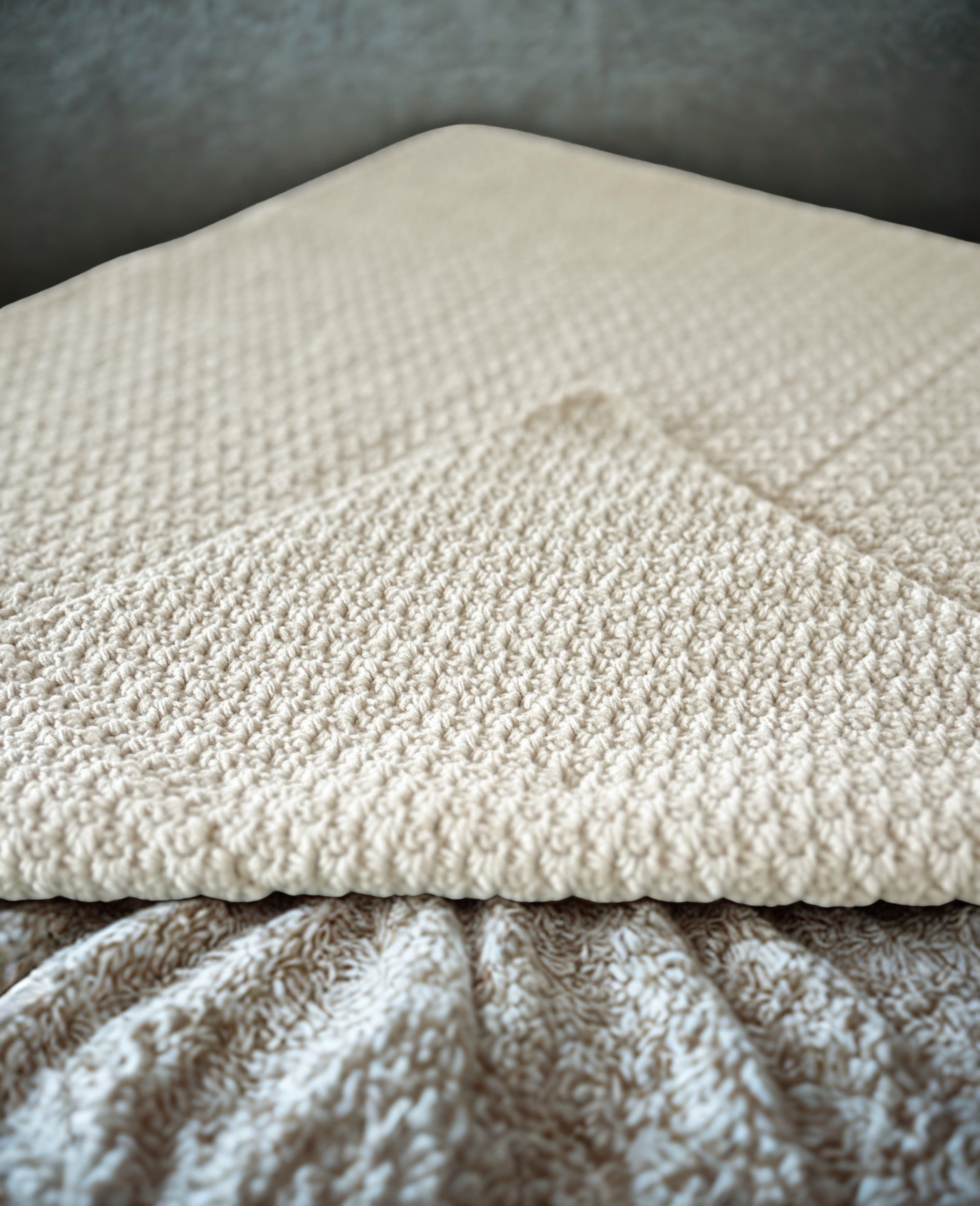 Handmade Crochet Baby Blanket | Neutral Oatmeal | Made from Cotton | Baby Shower Gift