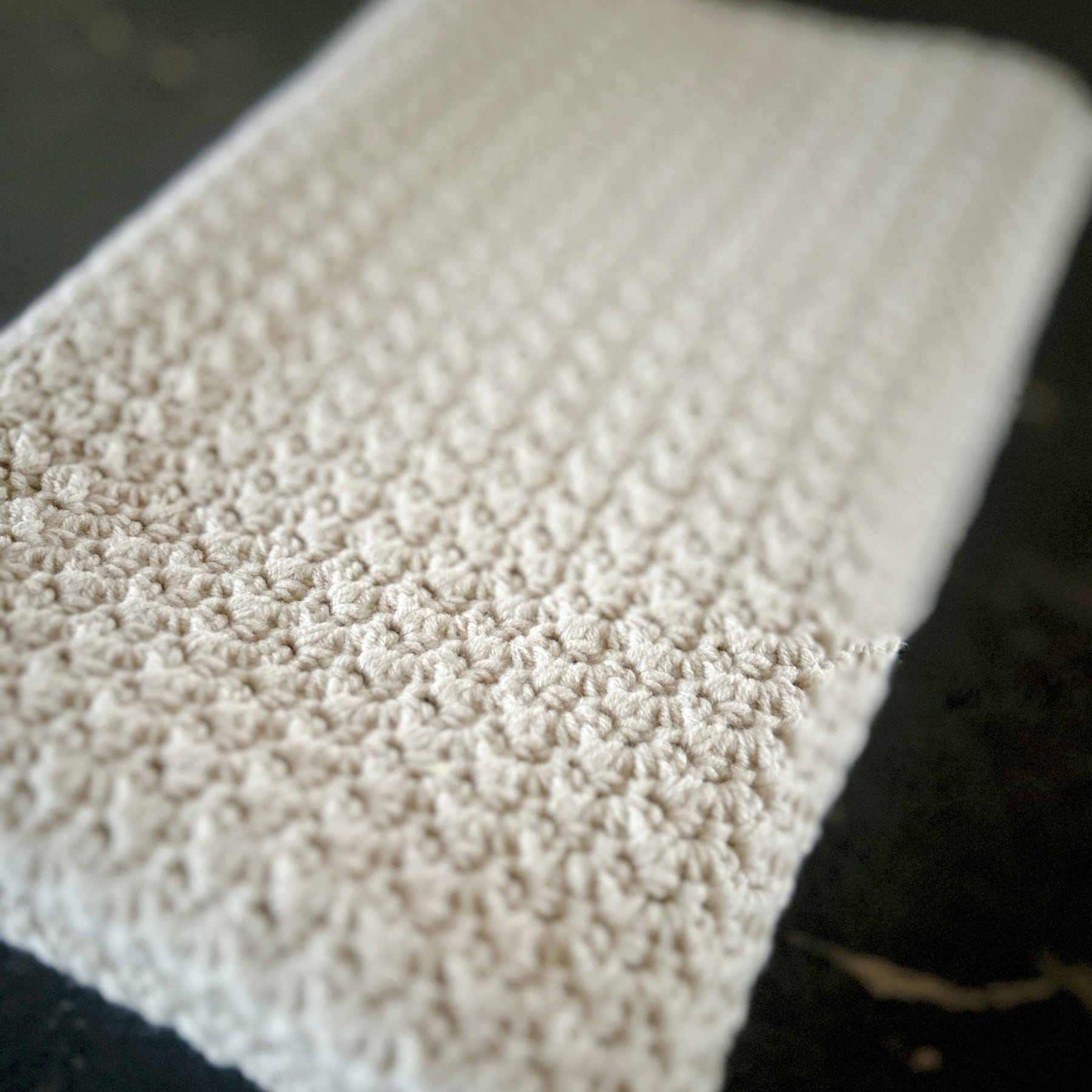 Handmade Crochet Baby Blanket | Neutral Oatmeal | Made from Cotton | Baby Shower Gift
