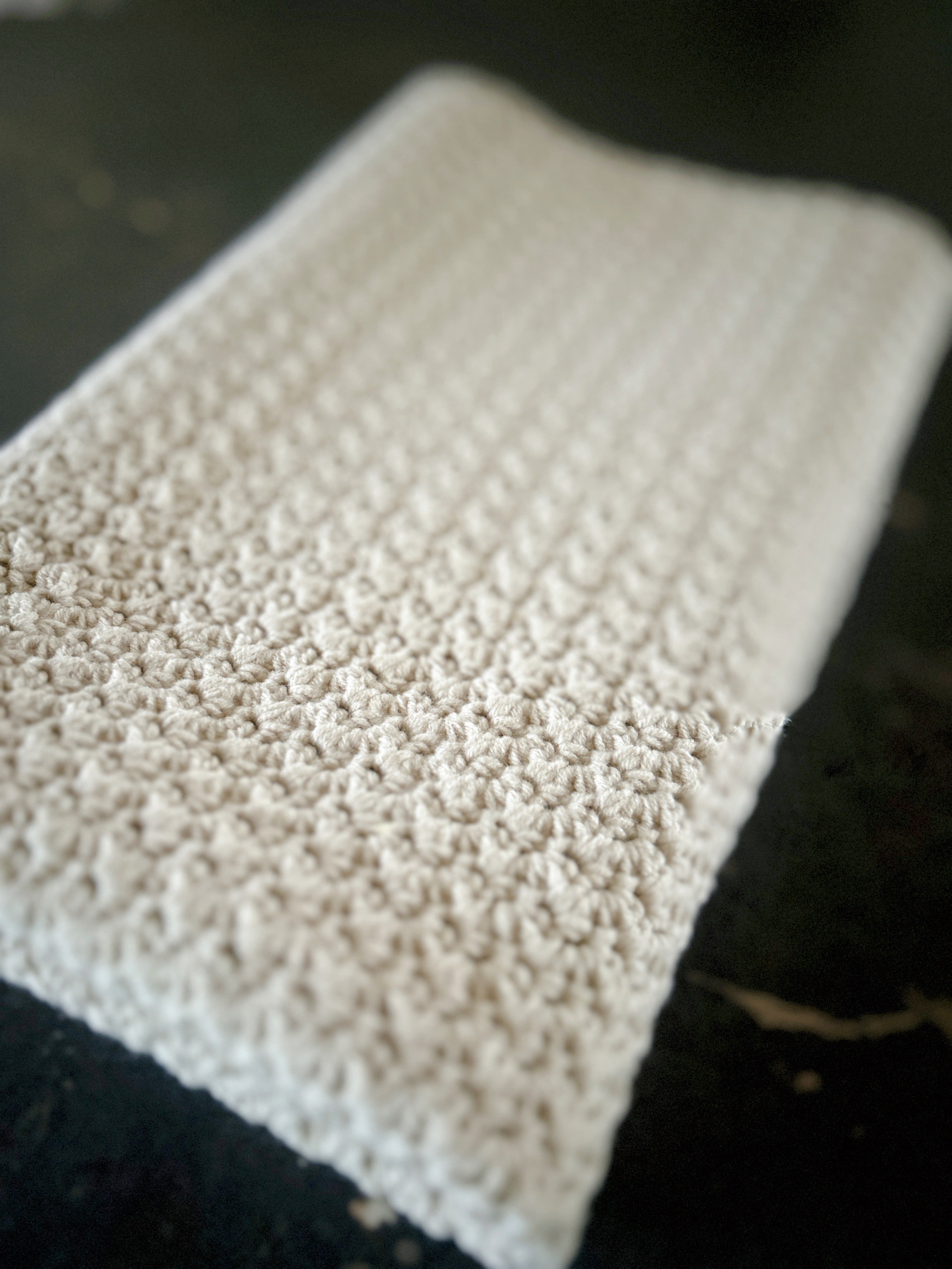 Handmade Crochet Baby Blanket | Neutral Oatmeal | Made from Cotton | Baby Shower Gift