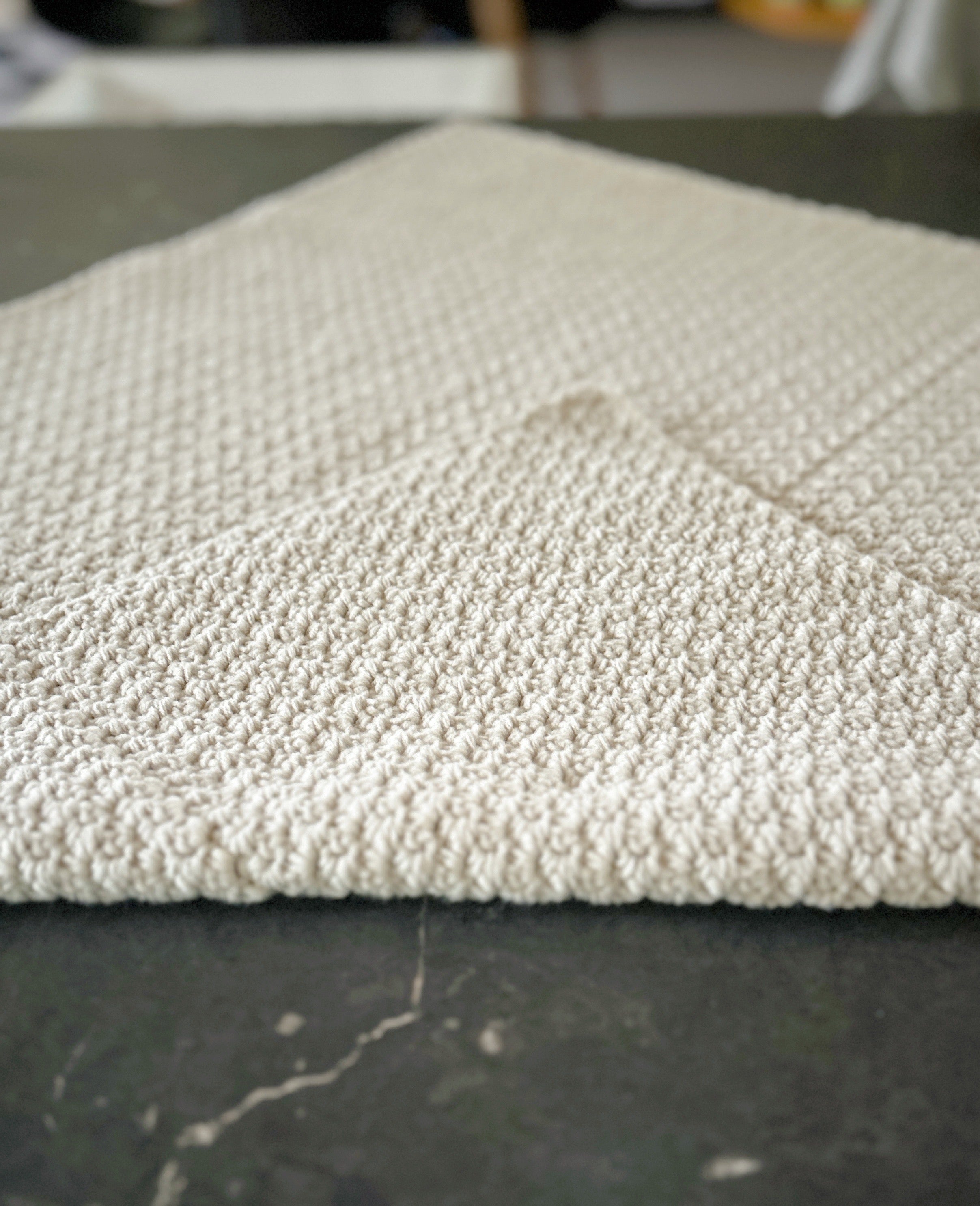 Handmade Crochet Baby Blanket | Neutral Oatmeal | Made from Cotton | Baby Shower Gift