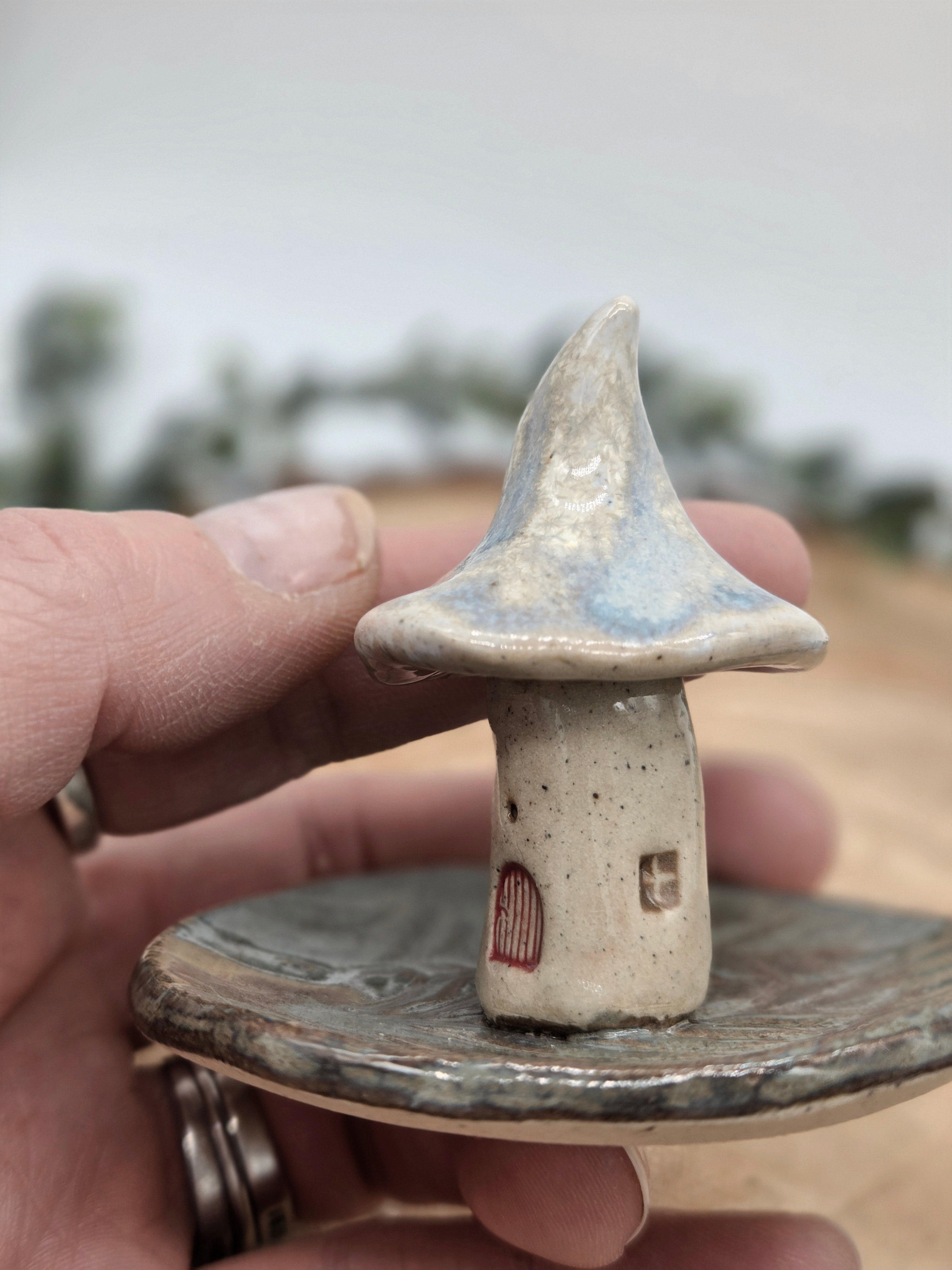 Toadstool Ring Dish Smoke and Moonlight